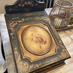 Slant Front Antique Desk Is
