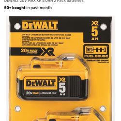 DEWALT 20V MAX XR 5.0AH 2 Pack Batteries