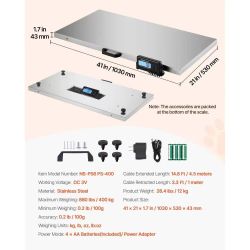 880Lbs x 0.2Lbs Livestock Scale Shipping Scales Large Platform 40.6x20.9Inch Stainless Steel Vet Scale Industrial Floor Scale Large Animal Dog Pig Sca