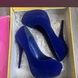 Delicious Royal Blue Platform Heels