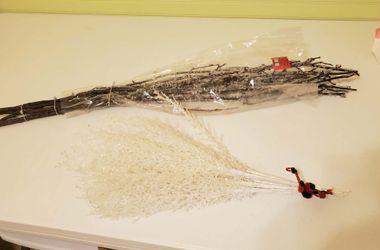 2 bundles of Christmas sprays - birch and glitter white