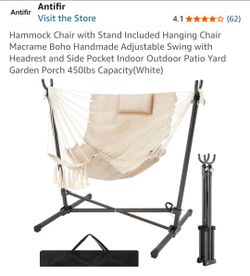 Antifir Macrame Hammock Chair with stand