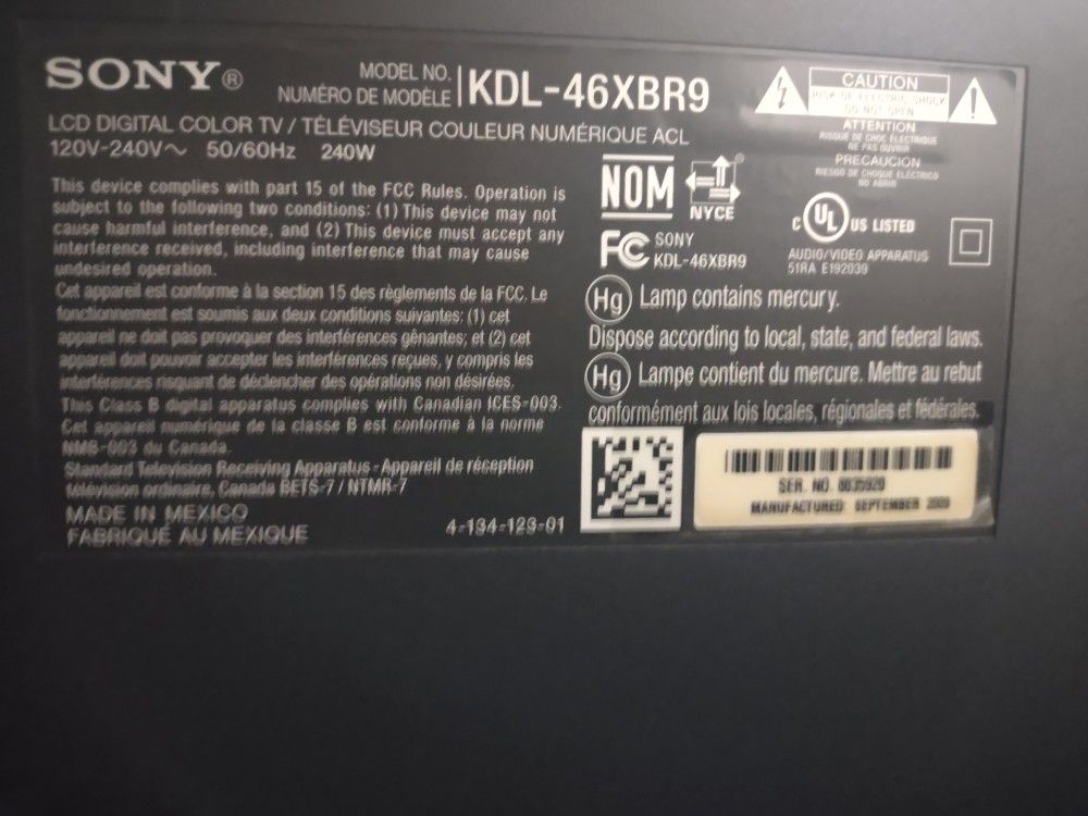 Sony 46" TV