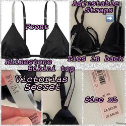 Size xL new w tags Victoria’s Secret rhinestone bikini top $30