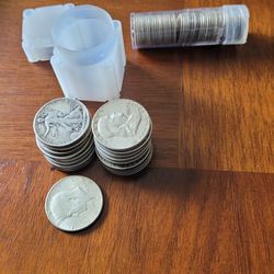 2 ROLLS 90% US SILVER COINS 