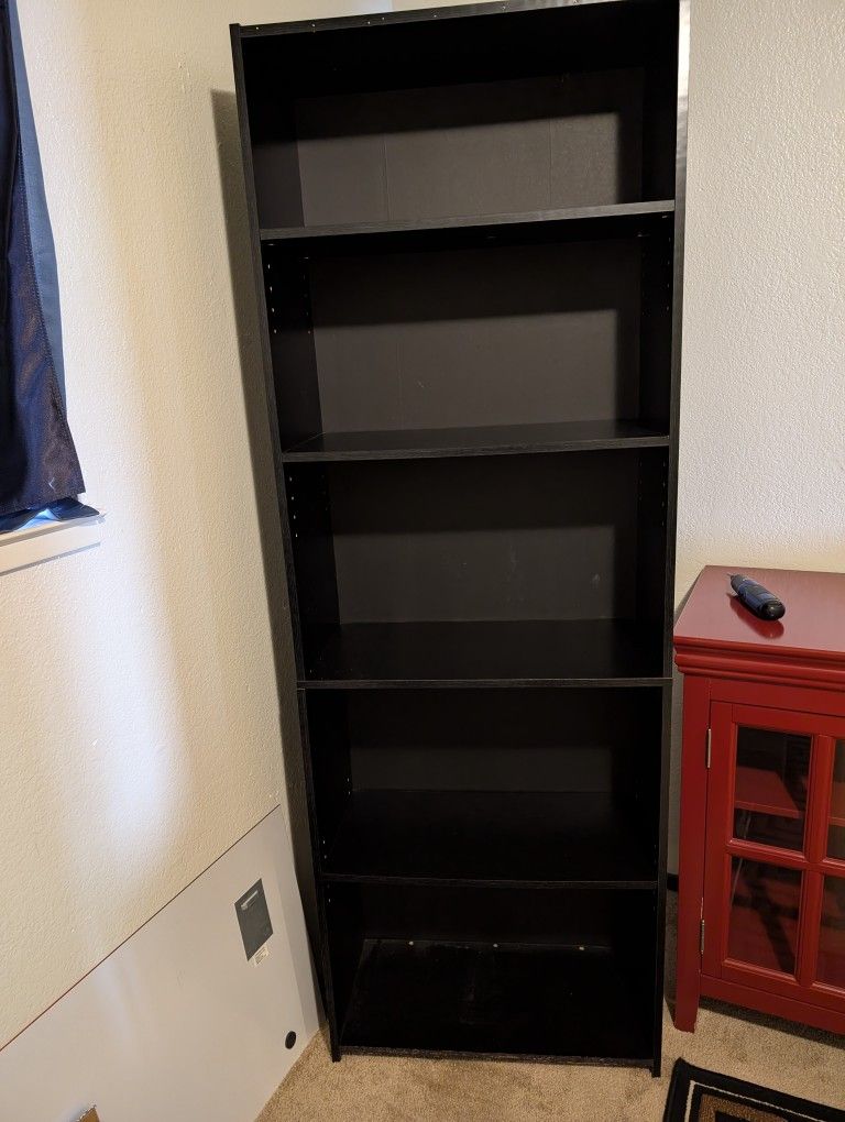 71" Black Bookcase