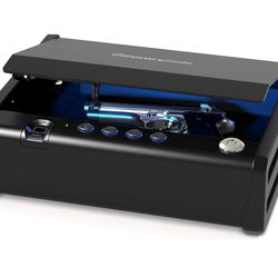 SentrySafe Biometric Gun Safe for Handgun or Pistol, Fingerprint Safe with Interior Light, 1 Handgun Capacity, Firearm Storage with Bolt Down Kit, QAP