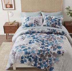 Floral Comforter Set with Shams King Size
