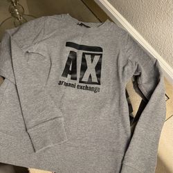 AIX Armani Exchange Women's Light Weight Thin Logo Sweatshirt Gray