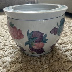 Large Hand Painted Ceramic Plant Pot