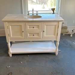 22 X48 Inch Bathroom Vanity Woth Marble Top Amd Faucet Good Shape