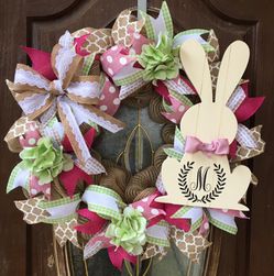 Monogrammed Bunny wreath