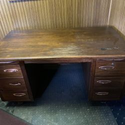 Antique Office Desk Solid Wood