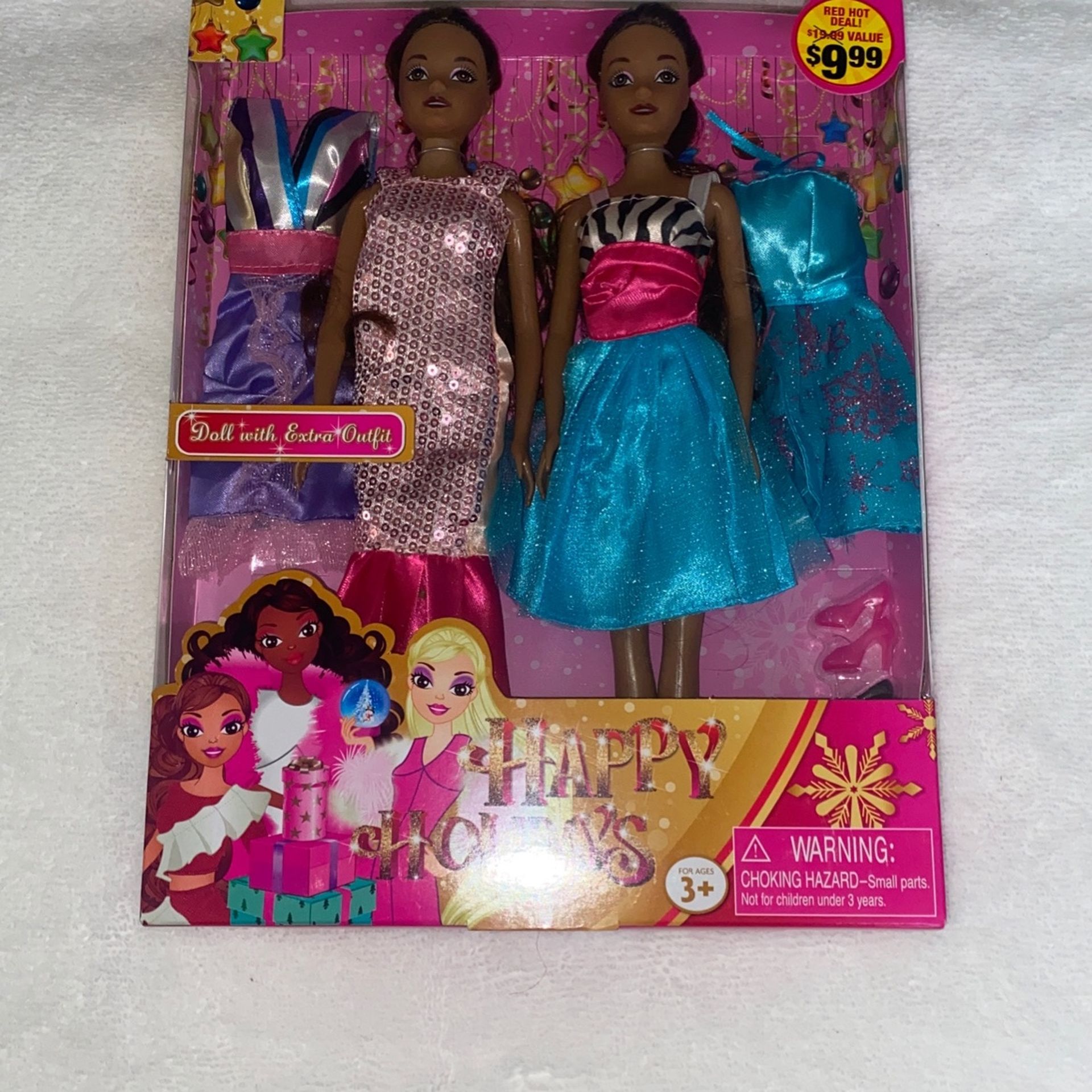 Set Of 2 Dolls With Extra Outfits