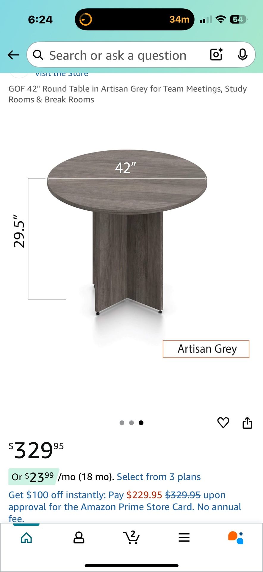 42” round table