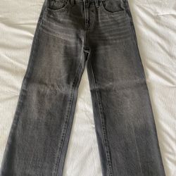 Girls Black Wash Baggy Wide Leg Pants