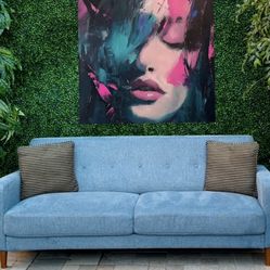 FREE DELIVERY 🚚 Mellow Inc Blue Couch w/ magazine/remote sleeve 