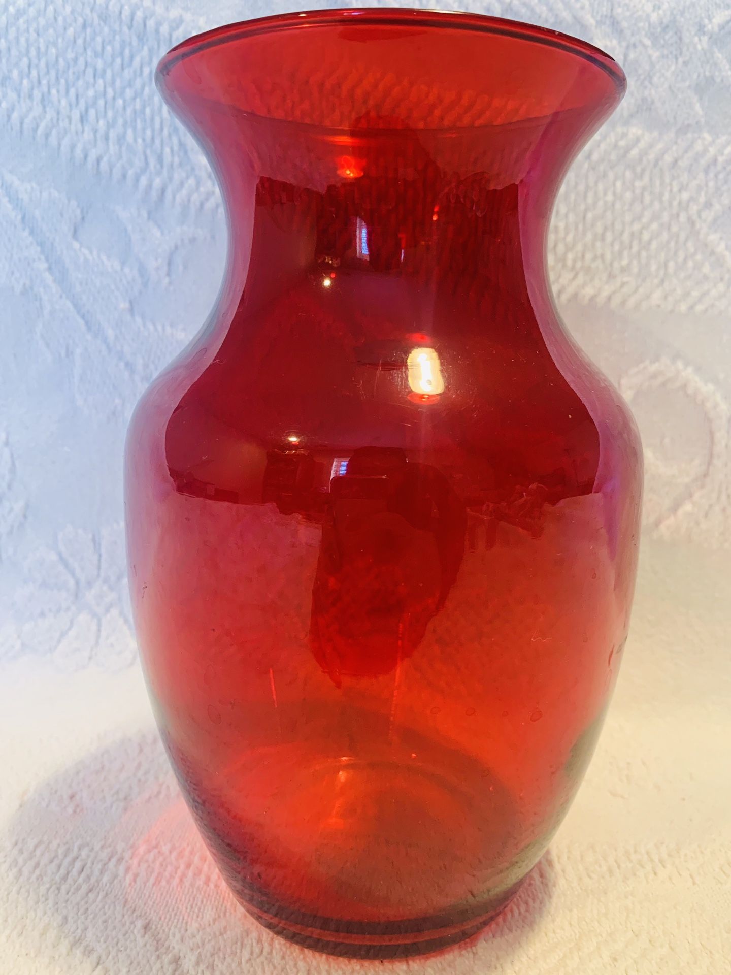 Red Glass Flower Vase