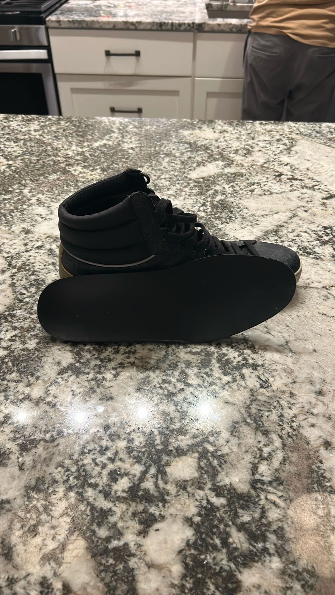 Gucci Ace Web GG Supreme Monogram Sneakers Grey Leather