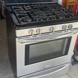 Gas Stove Stainless Steel with Convection Oven, 5 Burners 