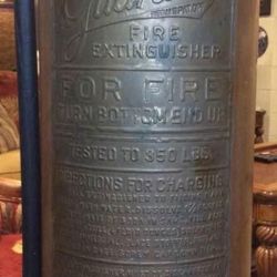 1940/1950’s Copper & Brass Fire Extinguisher lamp