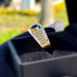 Jewelry 14k solid yellow gold diamonds Onyx 1.70CTW ring size 12.50