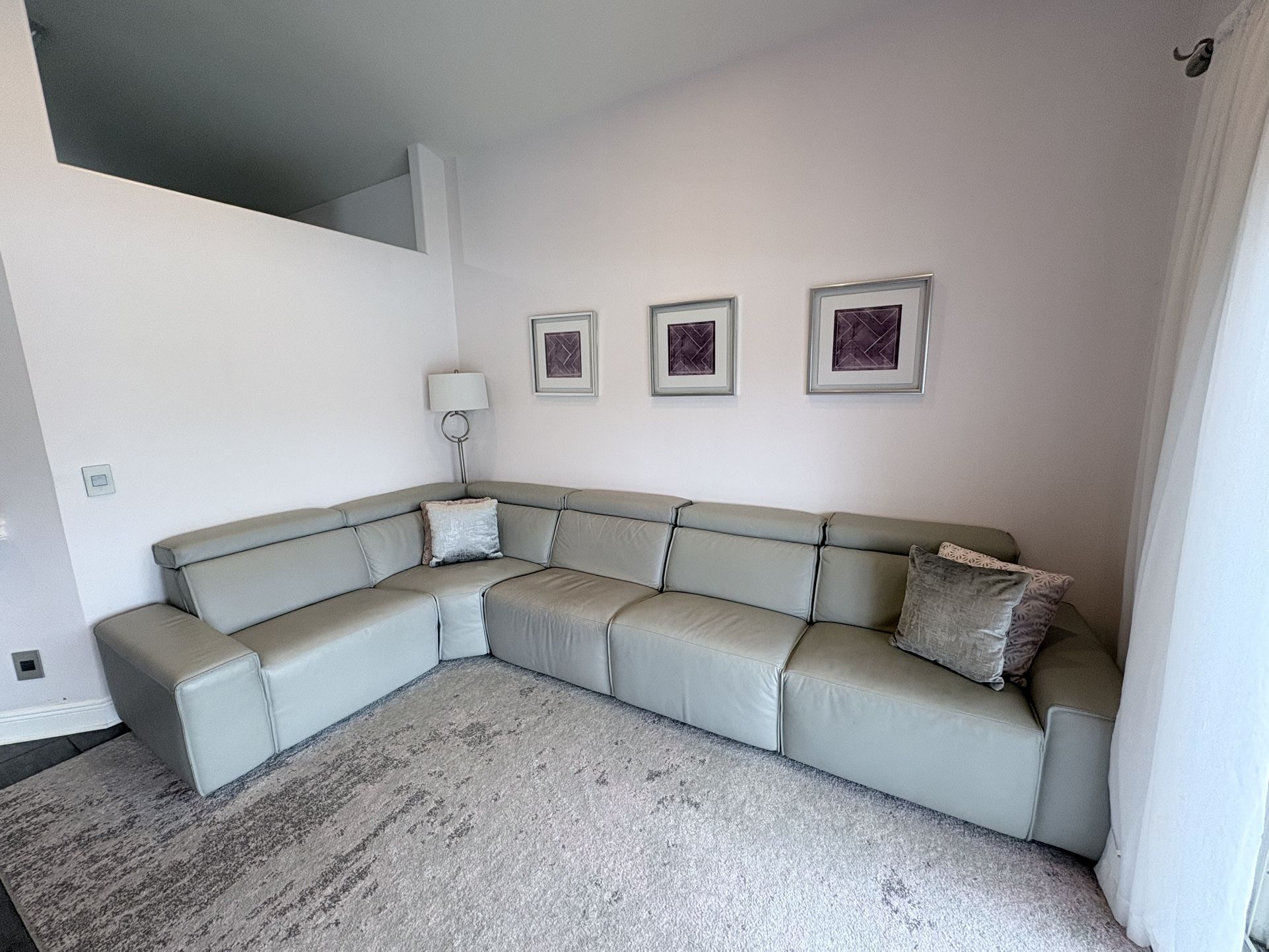 Leather Sectional with 3 Recliners