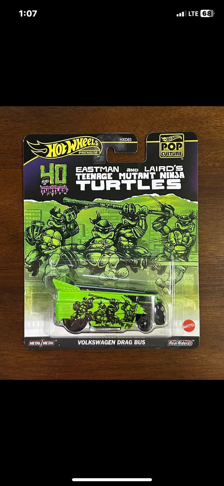2024 Hot Wheels Premium Pop Culture TMNT VW Drag Bus w/ Real Riders