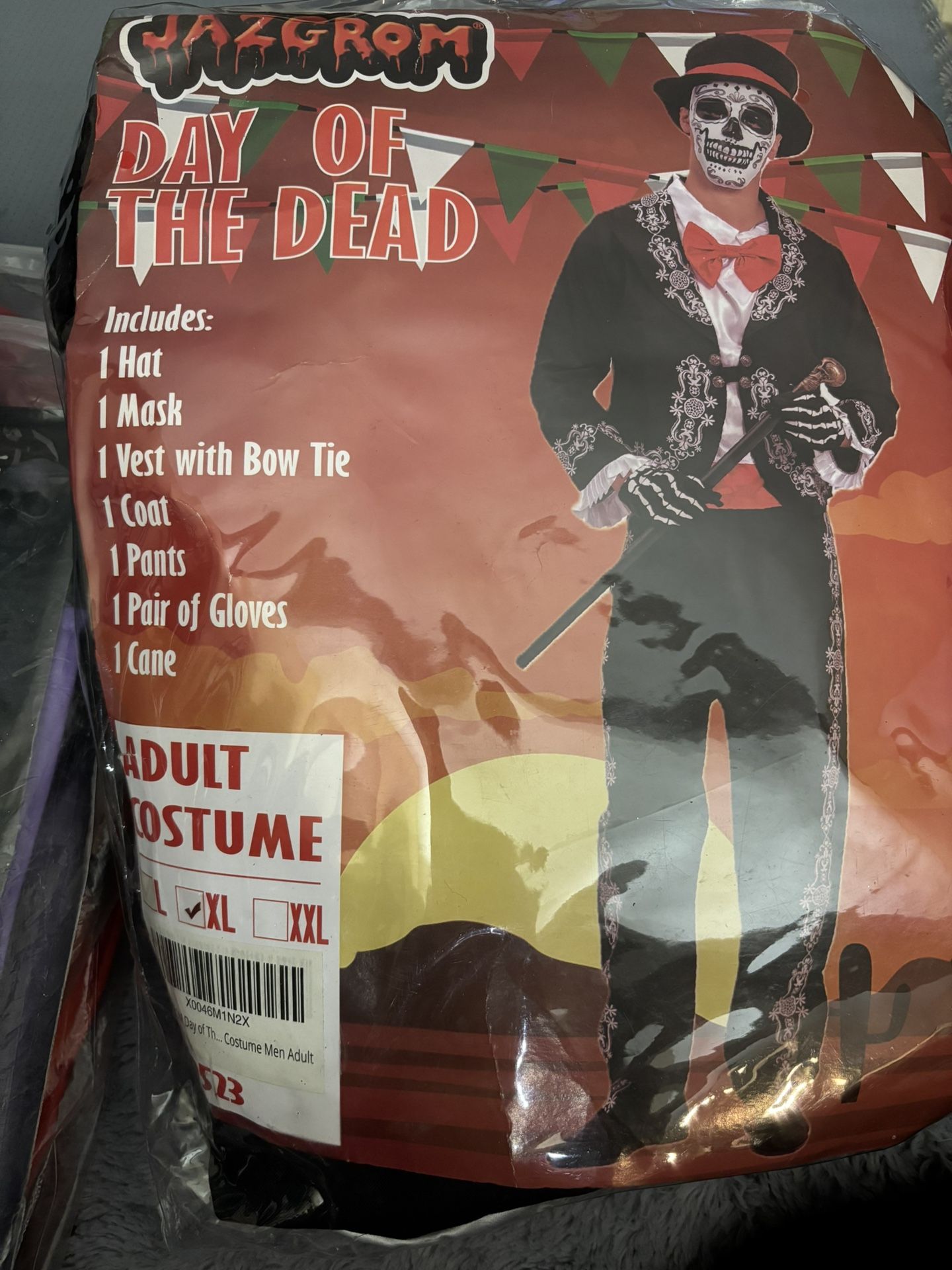 New with tags Jazgrom Day of the Dead men’s costume size XL
