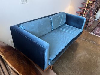 Sea Green Mid century Modern Loveseat Couch