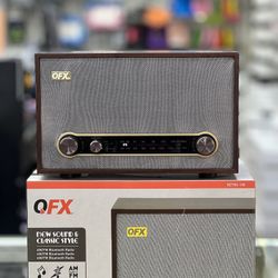 QFX RETRO-100 AM/FM Vintage Style Portable Bluetooth Radio