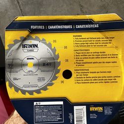 7 1/4in Irwin Saw Blade New