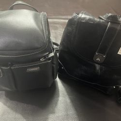 Two black backpack purses. Never Used one with tags.