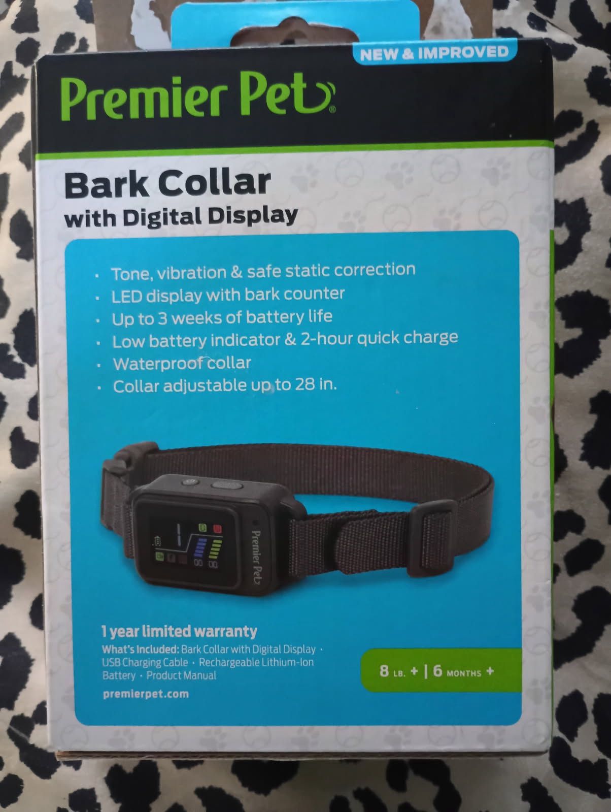 Bark Collar For Puppies / Full Grown Dogs - Adjustable Collar . 3 Settings Beep , Vibrate And Shock 