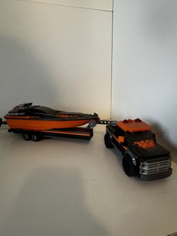 Lego Truck Trailer and Speed Boat