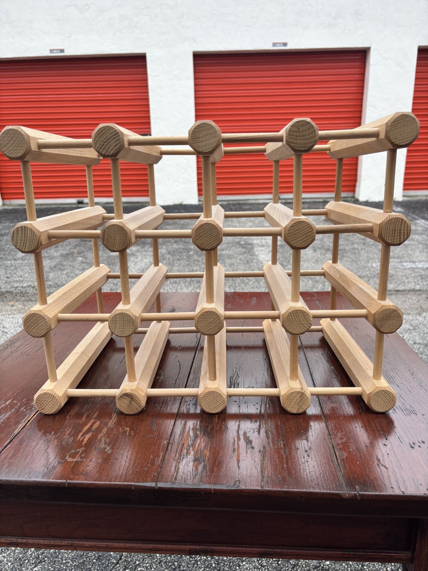 Natural Wood 12 Bottle Wine Rack