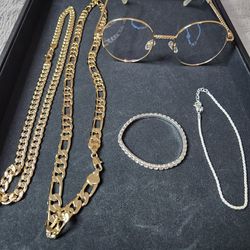 Necklaces Glasses Anklets 5 Items For $20