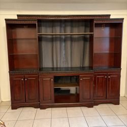 Cherry-toned Wood Entertainment Center