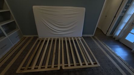 Collapsible Full Sized Bed Frame + Mattress