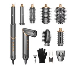 8 in 1 Hair Styler Set & Hair Dryer Brush, 110,000 RPM High-Speed Negative Ionic Foldable Hair Dryer Fast Drying, Multi Professional Hot air Styler fo