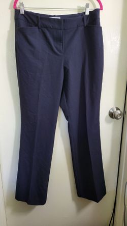 Liz Claiborne Women's Dress Pants Navy Blue Straight Leg Trouser Slacks