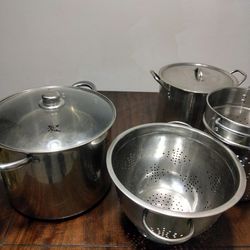 European Design Large stock pot with another stock pot and commercial  collanders