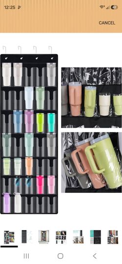NiHome 35-Pocket Door Hanging Cup Organizer Fit for Stanley Tumbler 30 40oz
Large Capacity Over the Door Water Bottle Storage with Nano Tape, Waterpro