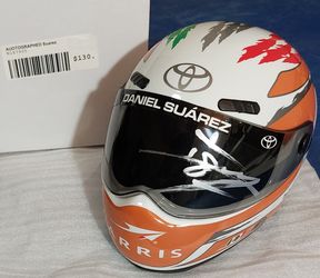 SIGNED Daniel Suárez Mini Helmet Set-NASCAR - 2015 Rookie of the Year