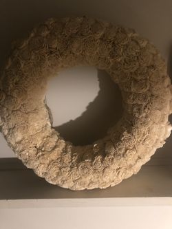 Wreath with Cream Color Paper Flowers