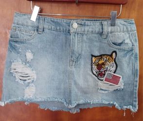 Jean tiger american flag skirt