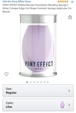 PONY EFFECT Pebble Blender Foundation Blending Sponge | #Lilac | Unique Edge-Cut Shape Cosmetic Sponge Applicator | K-Beauty