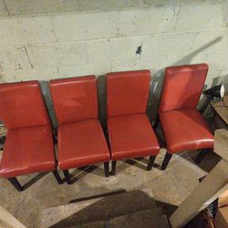 Red Cushion Vinyl Chairs 