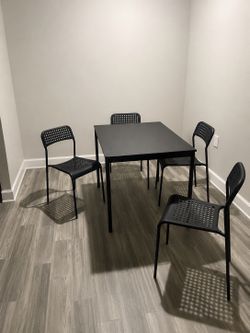 3 Piece Sectional & Modern Black Dining Table Set