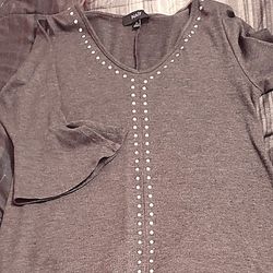 Women's Gray 3/4 Sleeve Dress